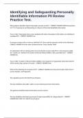 Identifying and Safeguarding Personally Identifiable Information PII Review Practice Test.