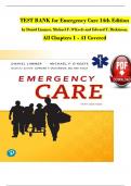 TEST BANK For Emergency Care 14th Edition by Daniel Limmer, Michael F. O'Keefe, All Chapters 1 - 41, Complete Verified Latest Version