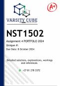 NST1502 Assignment 4 PORTFOLIO (DETAILED ANSWERS) 2024 - DISTINCTION GUARANTEED