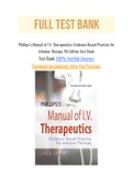 Phillips’s Manual of I.V. Therapeutics: Evidence-Based Practice for Infusion Therapy 7th Edition Test Bank