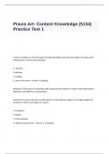 Praxis Art- Content Knowledge (5134) Practice Test 1 Questions and Answers