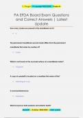 PA EFDA Board Exam Questions  and Correct Answers | Latest  Update