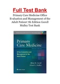 Primary Care Medicine Office Evaluation and Management of the Adult Patient 7th Edition Goroll Mulley Test Bank