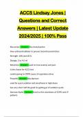 ACCS Lindsay Jones | Questions and Correct Answers | Latest Update 2024/2025 | 100% Pass