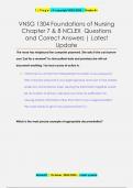 VNSG 1304 Foundations of Nursing  Chapter 7 & 8 NCLEX Questions  and Correct Answers | Latest  Update