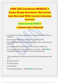 CMN 548 Combined MODULE 1  Exam Study Questions Reviewed  And Revised With Correct Detailed  Answers    |Guaranteed PASS >  > BRAND NEW VERSION!! 