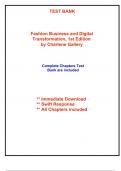 Test Bank for Fashion Business and Digital Transformation, 1st Edition by Gallery (All Chapters included)