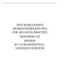 TEST BANK LEHNE'S PHARMACOTHERAPEUTICS FOR ADVANCED PRACTICE PROVIDERS 1ST EDITION BY LAURA ROSENTHAL, JACQUELINE BURCHUM