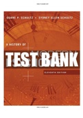 A History of Modern Psychology 11th Edition Schultz Test Bank