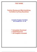 Test Bank for Fashion Buying and Merchandising, 1st Edition by Boardman (All Chapters included)