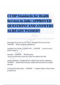 CCHP Standards for Health Services in Jails: APPROVED QUESTIONS AND ANSWERS ALREADY PASSED!!