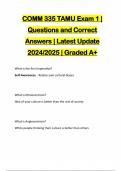 COMM 335 TAMU Exam 1 | Questions and Correct Answers | Latest Update 2024/2025 | Graded A+