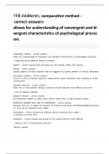 comparative method - correct answers-allows for understanding of convergent and divergent characteristics of psychological processes