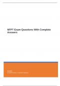 NFPT Exam Questions With Complete Answers.