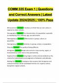 COMM 335 Exam 1 | Questions and Correct Answers | Latest Update 2024/2025 | 100% Pass