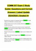 COMM 257 Exam 2 Study Guide | Questions and Correct Answers | Latest Update 2024/2025 | Graded A+