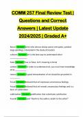 COMM 257 Final Review Test | Questions and Correct Answers | Latest Update 2024/2025 | Graded A+