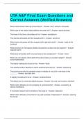 UTA A&P Final Exam Questions and Correct Answers (Verified Answers)