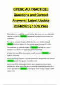 CPESC AU PRACTICE | Questions and Correct Answers | Latest Update 2024/2025 | 100% Pass