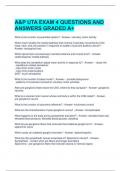 A&P UTA EXAM 4 QUESTIONS AND ANSWERS GRADED A+