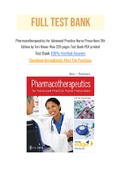 Pharmacotherapeutics for Advanced Practice Nurse Prescribers 5th Edition by Teri Moser Woo 229 pages Test Bank PDF printed