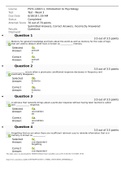 PSYC1001Y-1 WEEK 3 TEST WITH ANSWERS.|PSYC-1001Y-1, Introduction to Psychology  Test - Week 3