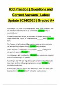 ICC Practice | Questions and Correct Answers | Latest Update 2024/2025 | Graded A+