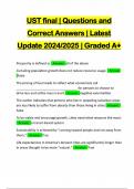 UST final | Questions and Correct Answers | Latest Update 2024/2025 | Graded A+