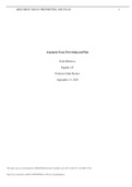 ENGL 147N Week 2 Assignment: Pre-writing, Argumentative Essay Introduction and Thesis, an Argumentative Plan, and First Sources