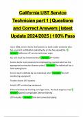 California UST Service Technician part 1 | Questions and Correct Answers | latest Update 2024/2025 | 100% Pass