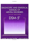 DSM5 Diagnostic and Statistical Manual of Mental Disorders 5th Edition Test Bank