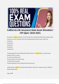 California Life Insurance State Exam Simulator/ 199 Q&A/ 2024-2025.