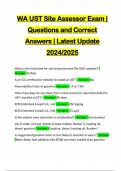 WA UST Site Assessor Exam | Questions and Correct Answers | Latest Update 2024/2025