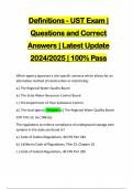 Definitions - UST Exam | Questions and Correct Answers | Latest Update 2024/2025 | 100% Pass