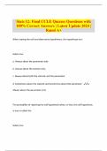 Stats 12: Final CCLE Quizzes Questions with 100% Correct Answers | Latest Update 2024 | Rated A+