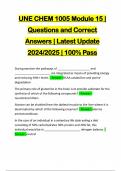 UNE CHEM 1005 Module 15 | Questions and Correct Answers | Latest Update 2024/2025 | 100% Pass