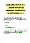 CHEM 1005 Final Review | Questions and Correct Answers | Latest Update 2024/2025 | 100% Pass