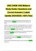 UNE CHEM 1005 Midterm Study Guide | Questions and Correct Answers | Latest Update 2024/2025 | 100% Pass