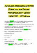 ADC Exam Through IC&RC 102 | Questions and Correct Answers | Latest Update 2024/2025 | 100% Pass