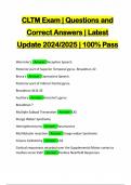 CLTM Exam | Questions and Correct Answers | Latest Update 2024/2025 | 100% Pass