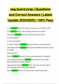 eeg board prep | Questions and Correct Answers | Latest Update 2024/2025 | 100% Pass