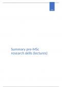 Summary Research Skills Pre-Msc (Lectures)