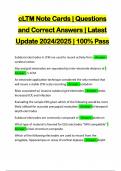 cLTM Note Cards | Questions and Correct Answers | Latest Update 2024/2025 | 100% Pass