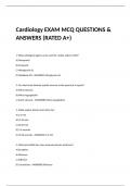 Cardiology EXAM MCQ QUESTIONS & ANSWERS (RATED A+)