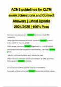 ACNS guidelines for CLTM exam | Questions and Correct Answers | Latest Update 2024/2025 | 100% Pass