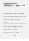 BUSMHR 2292 - OSU Midterm 1 Exam Practice Questions and Answers