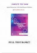 Test Bank - Applied Pharmacology for the Dental Hygienist 9th Edition by Elena Bablenis Haveles, All Chapters| Complete Guide A+