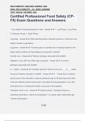 Certified Professional Food Safety (CP- FS) Exam Questions and Answers