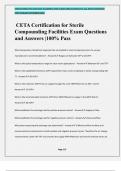 CETA Certification for Sterile Compounding Facilities Exam Questions and Answers |100% Pass