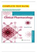 COMPLETE TEST BANK:   Roach's Introductory Clinical Pharmacology 11th Edition By Susan M. Ford Mn Rn Cne (Author) Latest Update.